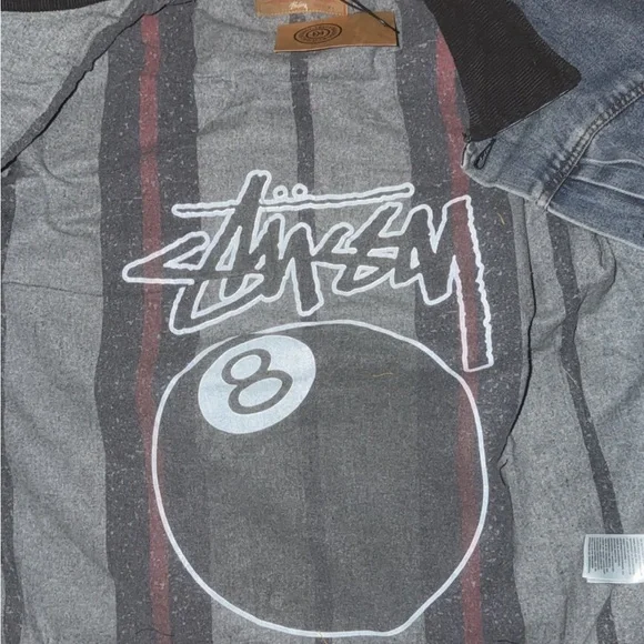 Stussy Blue Denim Jacket with Black Collar